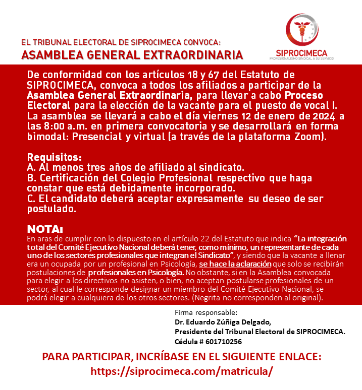 TRIBUNAL ELECTORAL DE SIPROCIMECA